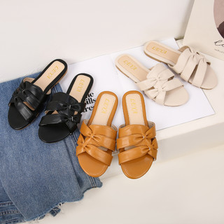 LEYA Korean Fashion Flat Sandal for Women #917 Casual Leather Walking Shoes Summer