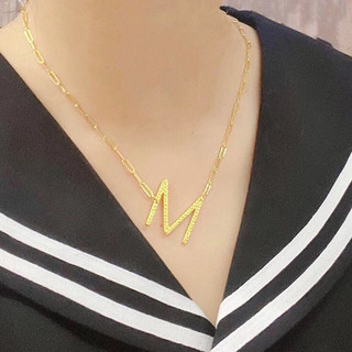【YH】 Reversible Large Letter Square Chain Necklace Accessories For Women Free Box.