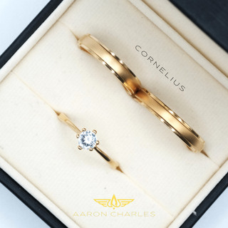 [AC] 3 in 1- Free Engraved Name Wedding Rings with Free Engagement Ring Set - Cornelius✨