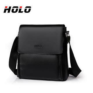Business Casual Crossbody HOLO Fashion Water Resistant Bag Flap Leather Texture Shoulder Bag UNISEX