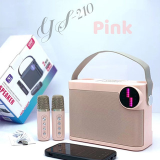 Portable Karaoke Pink Bluetooth Speaker Dual Wireless Microphone Outdoor Family Gathering Ktv