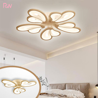 LED Ceiling Light 5 Heads Butterfly Tri-Color Bulb Nordic Warm Pendant Light for Bedroom Living Room