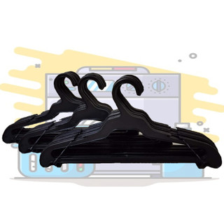 per dozen Plastic hanger adult black Flat hanger 3 doz