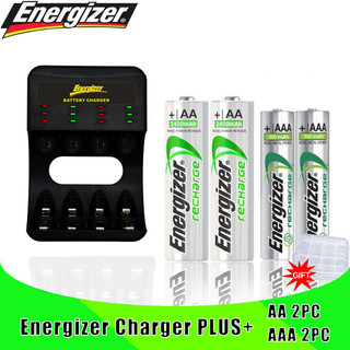 Energizer Rechargeable AA/AAA Battery Free Charger + 1.2V AA 2450mAh Ni-MH Batteries for Camera