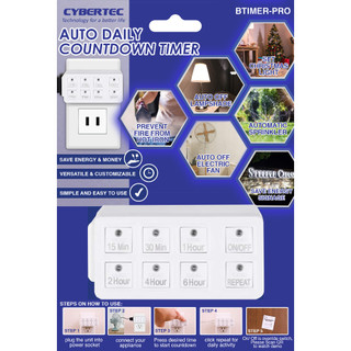 CYBERTEC Indoor Countdown Timer with Repeat Function, Heavy Duty Accurate Compact Size Model B-TIMER