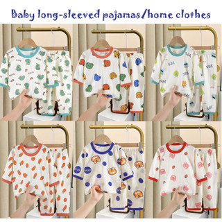 Baby cotton comfortable long sleeves pajamas Boys children kids cartoon home clothes3M-4years