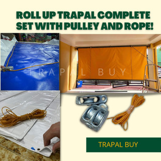 8FT X 12FT COMPLETE SET WITH PULLEY AND ROPE TRAPAL TARPAULIN LONA CANVAS TRADING