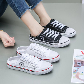 COD New Korean style casual men and women's light sports shoes rubber shoes breathable semi-slippers