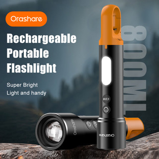 Orashare OL03 Rechargeable Led Flashlight Torch Light COB Super Bright Torch Light With Hook