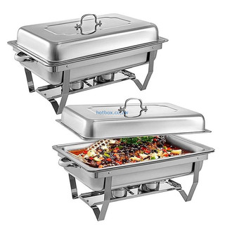 Stainless Steel Chafing Dish Buffet Chafes Set with Fold-able Frame Water Trays, 2 Full Size