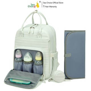 SeaChoice Changing Bag, Mom Baby Nappy Diaper Backpack Bag with Changing Mat & Pacifier Holder