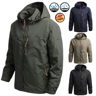 ZITY Men's Jacket Waterproof Outdoor Large  Zip Hooded Jacket