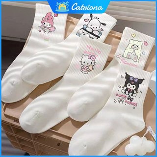 Sanrio Socks Anime Hello Kitty Kuromi Melody Autumn and Winter Sweet In The Tube Cartoon Socks