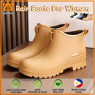 MINIFA Rain Boots For Women Non-slip Waterproof Fashion Rain Bota Short Tube Rain Shoes