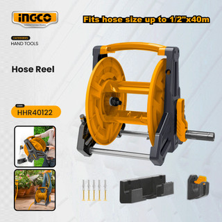 Ingco Aluminium Hose Reel Wrapped Around 1/2" water pipe 40 meters with Foldable Handle HHR40122 HT2