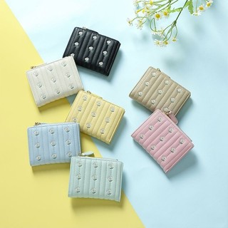 YQY New Design Cute Flower Fashion PU Leather Short Wallets Card Holder coin Purse for girls #56147
