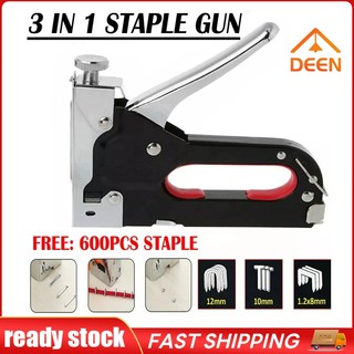3 In 1 Nail Gun DIY Furniture Construction Stapler Upholstery Staple Gun With 600 Staples Home Decor