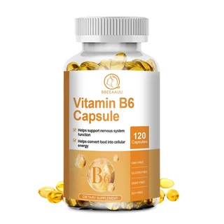 BBEEAAUU Vitamin B-6 capsules 1000 Mg สำหรับสุขภาพหัวใจและหลอดเลือดและระบบประสาท