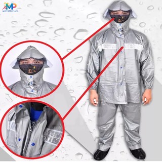 【MO】Rubberized Vulcanized High Quality Blue Dark Green Motorcycle Raincoat Eye Neck Cover Reflector