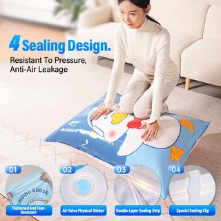 5pcs Vacuum Seal Bag Storage Bag With Pump For Clothing Plastic Packaging Resealable Travel Set