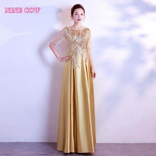 Dresses Wedding Gown For Bride Gown Short Sleeve Noble Evening Dress Sequins Dress
