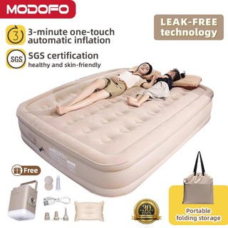 [MODOFO] Air Bed Double Single Inflatable Bed Queen King Family Size For Camping With electric Pump