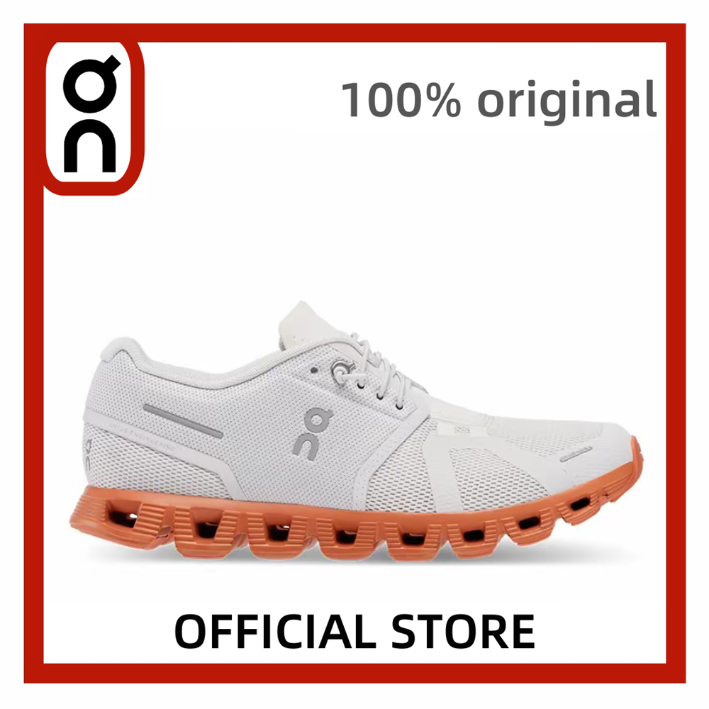 【ต้นฉบับ】On Running Cloud 5 รองเท้าวิ่งผ้าใบสีส้มสีขาวสําหรับผู้หญิง 59.98534