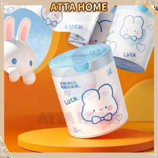 atta 50/100pcs/roll Drawstring garbage bag portable kitchen garbage thicken bag drawstring