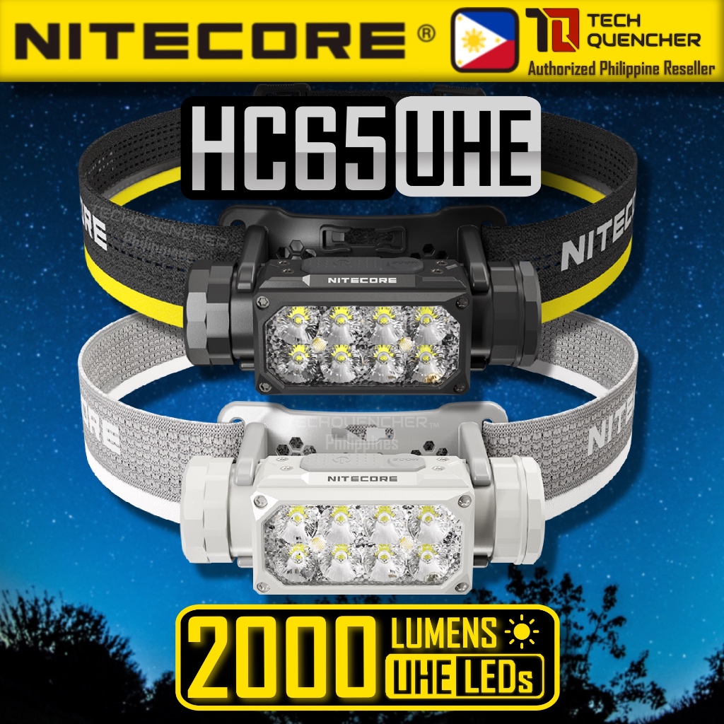 Nitecore HC65 UHE ไฟหน้า 2000 Lumens - USB-C ชาร์จใหม่ได้ - แบตเตอรี่ 4000mAh - 222 เมตร - IP68