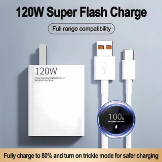 120W USB Super Fast Charging Adapter with 6A USB Cable For Android Type-C Micro for Android phones