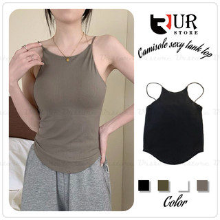 Summer Solid Sando Tank Outerwear Camisole Padded Sexy Crop Top For Women Urstore