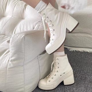 Korea Fashion Casual Unisex Canvas shoes Thick bottom 9.5cm Women Sneakers