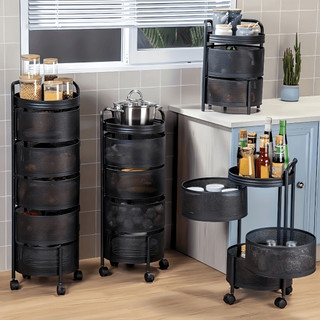 3-4-5 layer multifunctional removable rotating kitchen fruit and vegetable storage rack with wheels