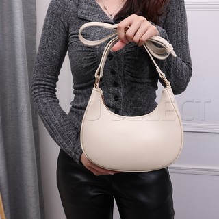 【High-End Mumu】 M310 Minimalist 2-Way Leather Shoulder Sling Bag Baguette KiliKili Bags For Women