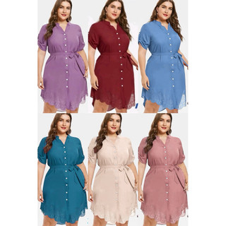 HQT FASHION  #1573 PLUSIZE & SEXY  COLLECTION PLAIN MIDI DRESS