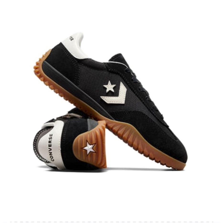 【100%Original】Converse Run Star Trainer Black White Brown Leather Sneakers Unisex A08263C