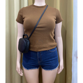 Plus Size Crewneck Cotton Knitted Top| Plus Size Basic Top