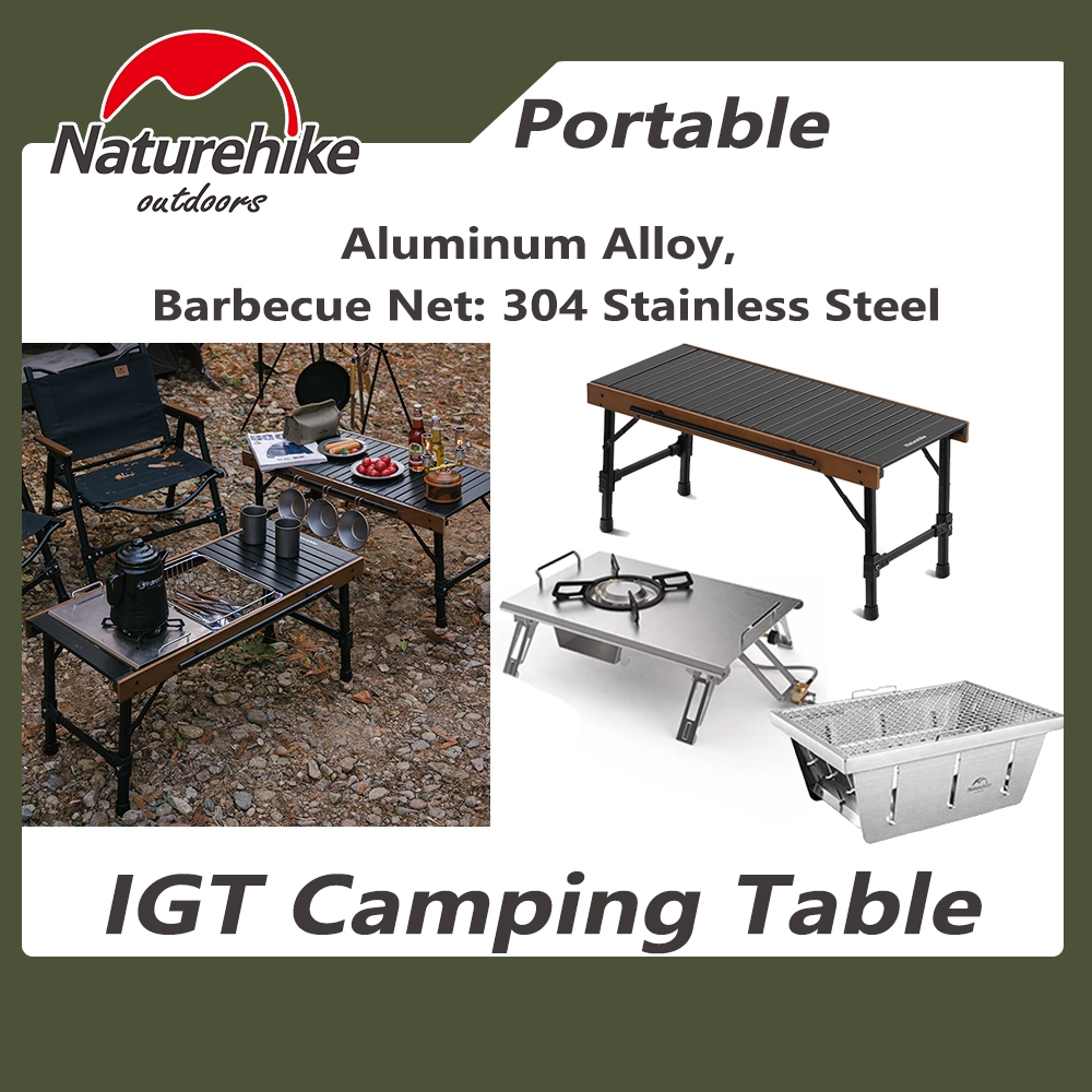 Naturehike IGT Camping Table Folding Desk for Barbecue Grill BBQ Picnic Outdoor Camp Portable