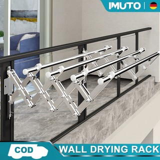 IMUTO Foldable Sampaya Stainless Retractable Wall Mounted Clothes Rack Hanger Drying Rack