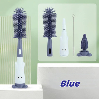 3 In 1 Non-Scratch Baby Milk Bottle Cleaner Silicone Brush Set