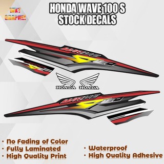 HONDA WAVE 100 S STOCK DECALS (WATERPROOF, NO FADE, FULLY LAMINATED)