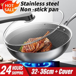 Kitchen Non-Stick Cookware Stainless Steel 32/34/36cm stove/induction pan wok pan Frying Pan