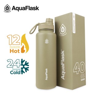 AquaFlask (40oz) Wide Mouth with Spout Lid Vacuum Insulated StainlessSteel Drinking Water Aqua Flask