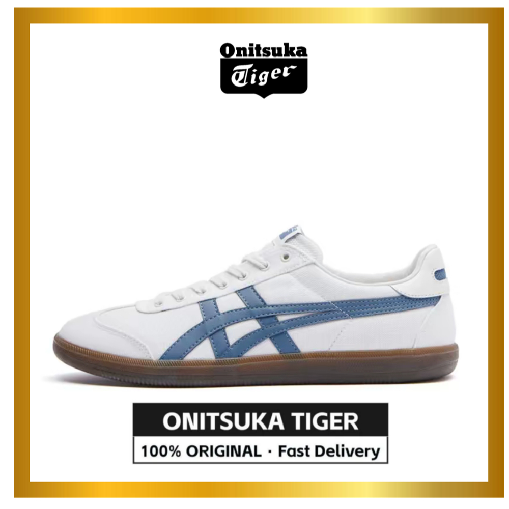 【Official Store】Tiger Tokuten White Blue Calf Skin Sneakers Unisex 1183A862-106