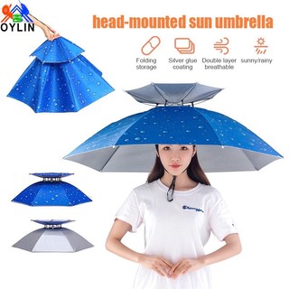 Double layer Head Umbrella For Adults Big Umbrella folding Outdoor Fishing Golf Umbrella Hat payong