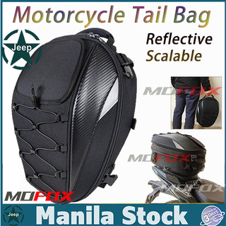 MOFOX Motorcycle Rear Seat Bag Waterproof Motorbike Helmet Bag Motorcycle Tail Bag Scalable Bag