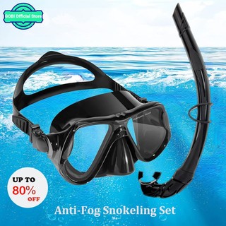 GOBI Snorkeling Set Adult Snorkel Diving Mask Top Anti-Leak Snorkel for Diving Gear Tempered Glass