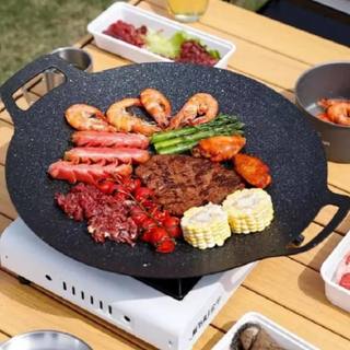 HS Korean Non-Stick BBQ Pan Kitchenware For Outdoor Camping BBQ Smokeless Medical Stone Design