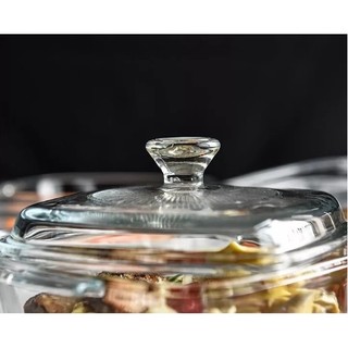 ** 8100-2(1PC)Tempered square glass casserole dishes baking bowl soup pot with handle
