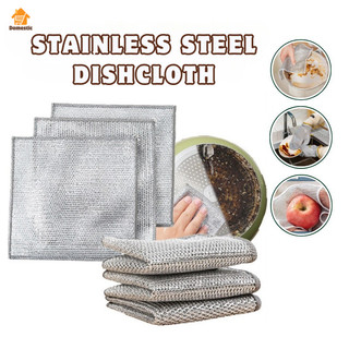 Wire Cleaning Cloth Dishwashing Scrubber Non-Scratch Wire Dishcloth Wire Cleaning Rag Domestic83